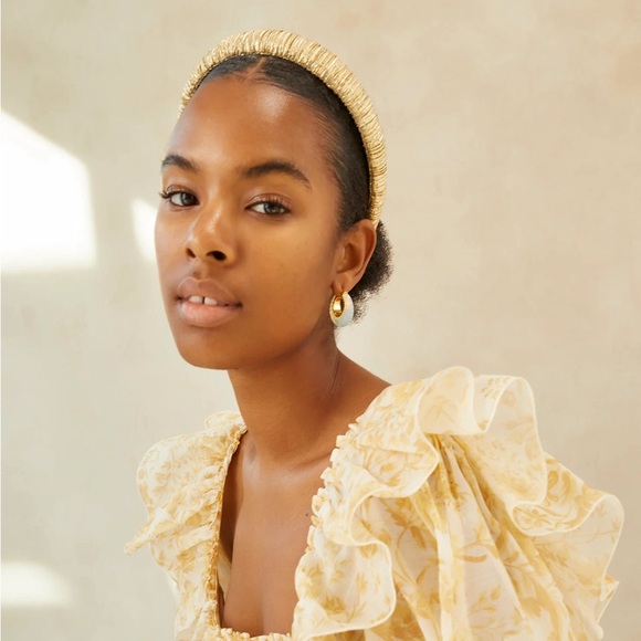 Loeffler Randall Accessories - Loeffler Randall Marina Gold Puffy Headband